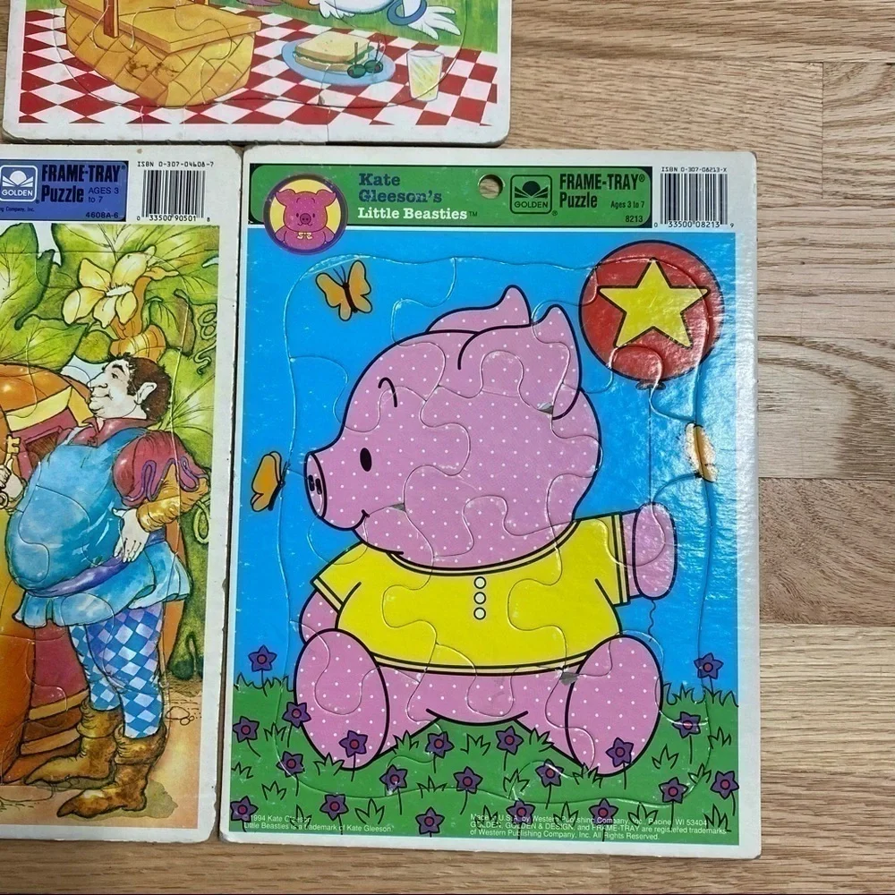 Vintage Puzzle Bundle Frame Tray Disney Donald Duck Little Beasties